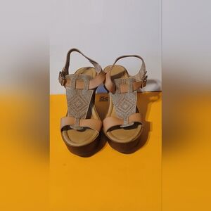 Stylish Tan Wedge Sandals